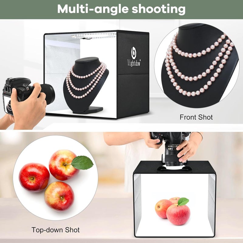 Lightdow 16"x16"x12" Photo Studio Light Box Photography with 120 LEDs (CRI>95), 6 Backdrops - Portable/Dimmable/Versatile Folding Shooting Tents for Toys/Jewelry/Watches/Cosmetics Photography - Image 5